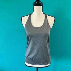 ALO yoga grey tank top with mesh back